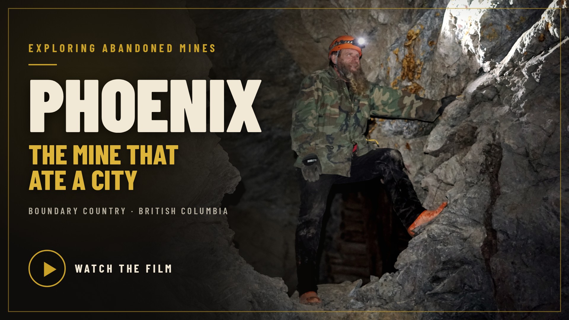 Phoenix: The Mine That Ate a City. Frank Schlichting underground at Phoenix, headlamp on. Watch on YouTube